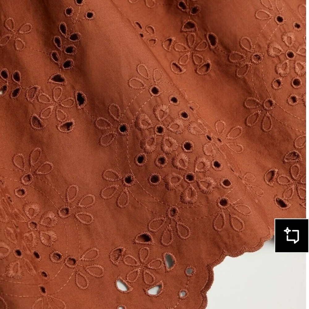 MNG Terracotta Puff Sleeve Dress - Picture 3 of 8